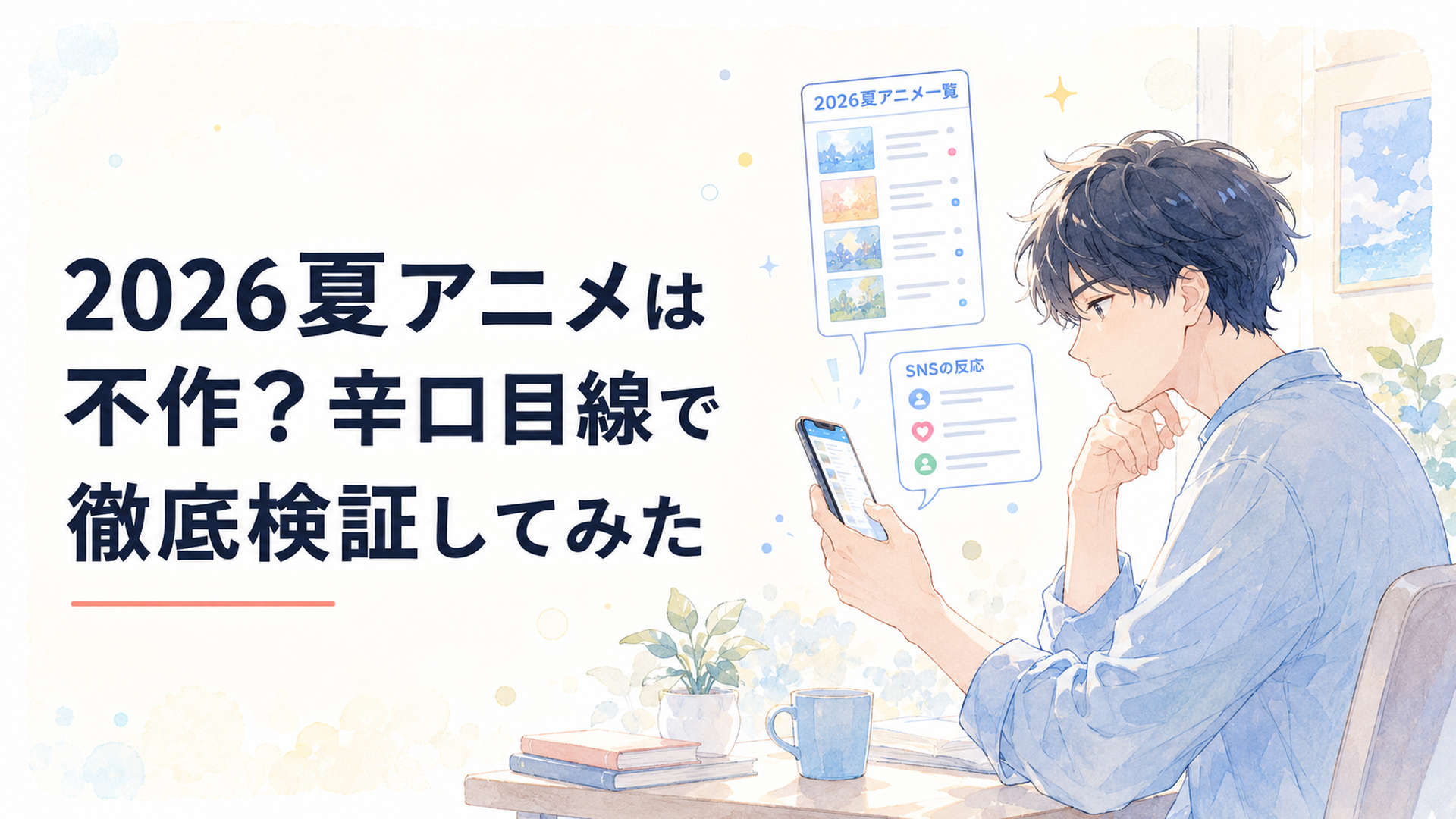 スマホで2026夏アニメの一覧とSNS反応を見比べる人