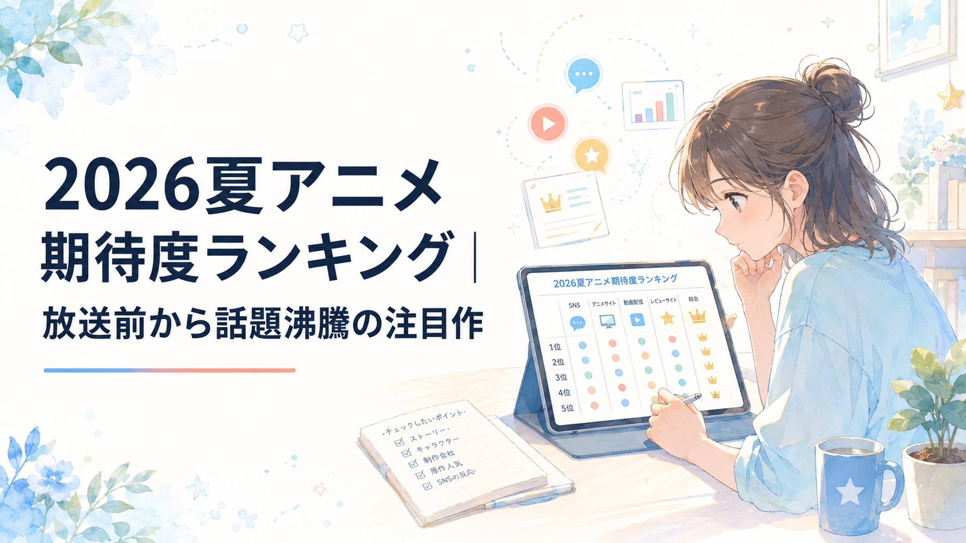 2026夏アニメ期待度ランキングを媒体別に比較する読者