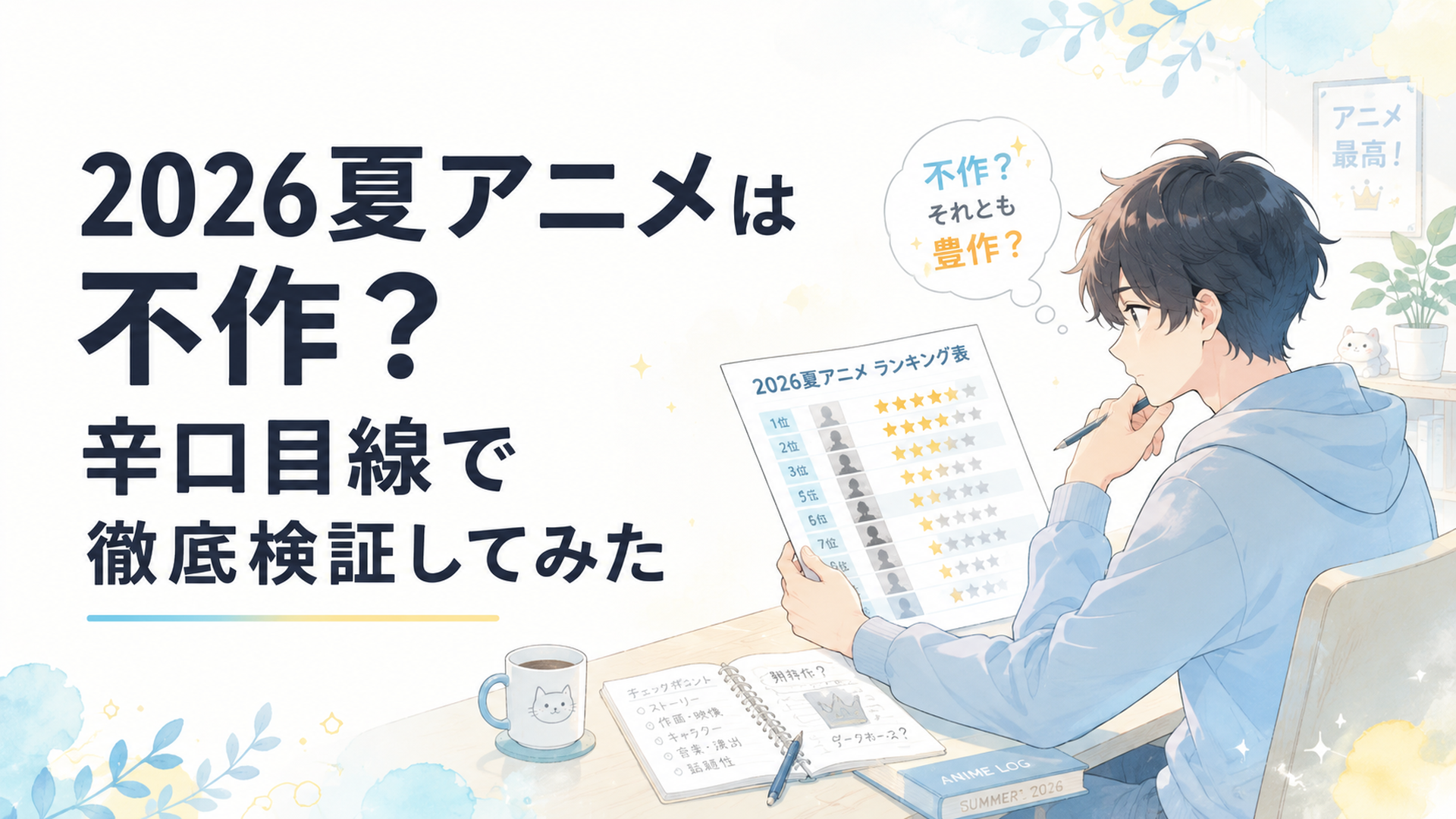 2026夏アニメのランキング表を見ながら不作か豊作かを考えるアニメファン