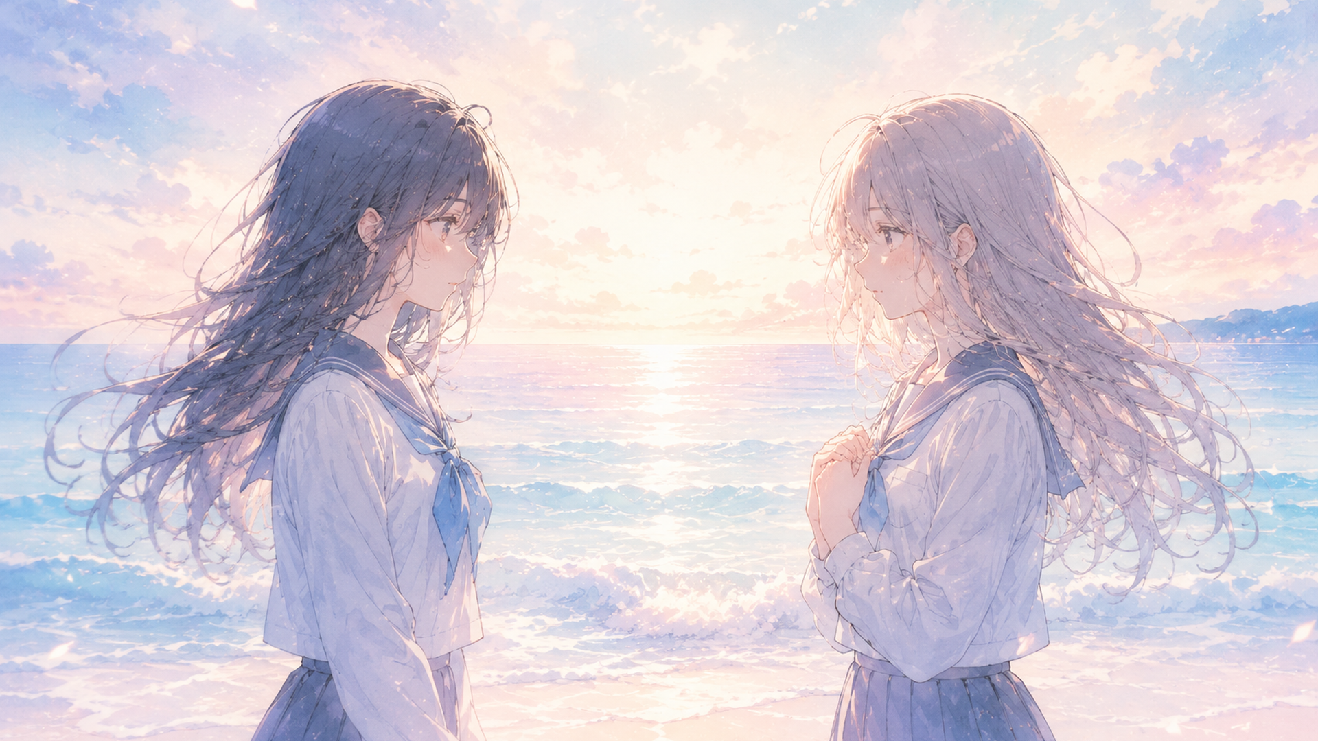 静かな海辺で向き合う二人の少女の揺れる心情